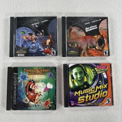 Vintage Disney PC Game Lot 4 Windows CD-ROM Everyone Kids Family Fun Titles