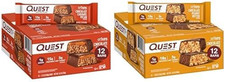 Quest Hero Protein Bars, Crispy Chocolate Caramel Pecan and Chocolate Peanut But