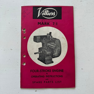 #ad #ad Villiers Mark 7 1 Four Stroke Engine Operating Instructions and Spare Parts List AU $24.95