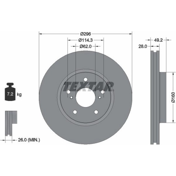 2X Textar 92174303 Bremsscheibe FüR Lexus IS IS C E2 E3 GSE2-image