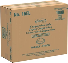 Dart 16EL White Cappuccino Dome Sip-Lid Fits 12-24 oz Foam Cups – 1,000/Case