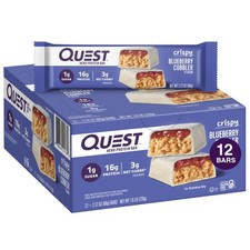 Quest Nutrition Crispy Blueberry Cobbler Hero Protein Bar, 16g Protein, 1g Su...