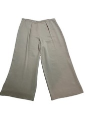 Escada Margaretha Ley Silk Textured Pants German 44 US XL Beige Wide Leg Read
