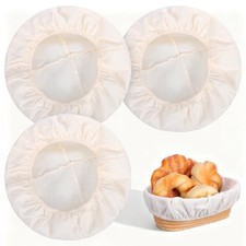 3 Pcs Bread Proofing Basket Cloth Liner, 10 Inch Baking Dough Basket Cover