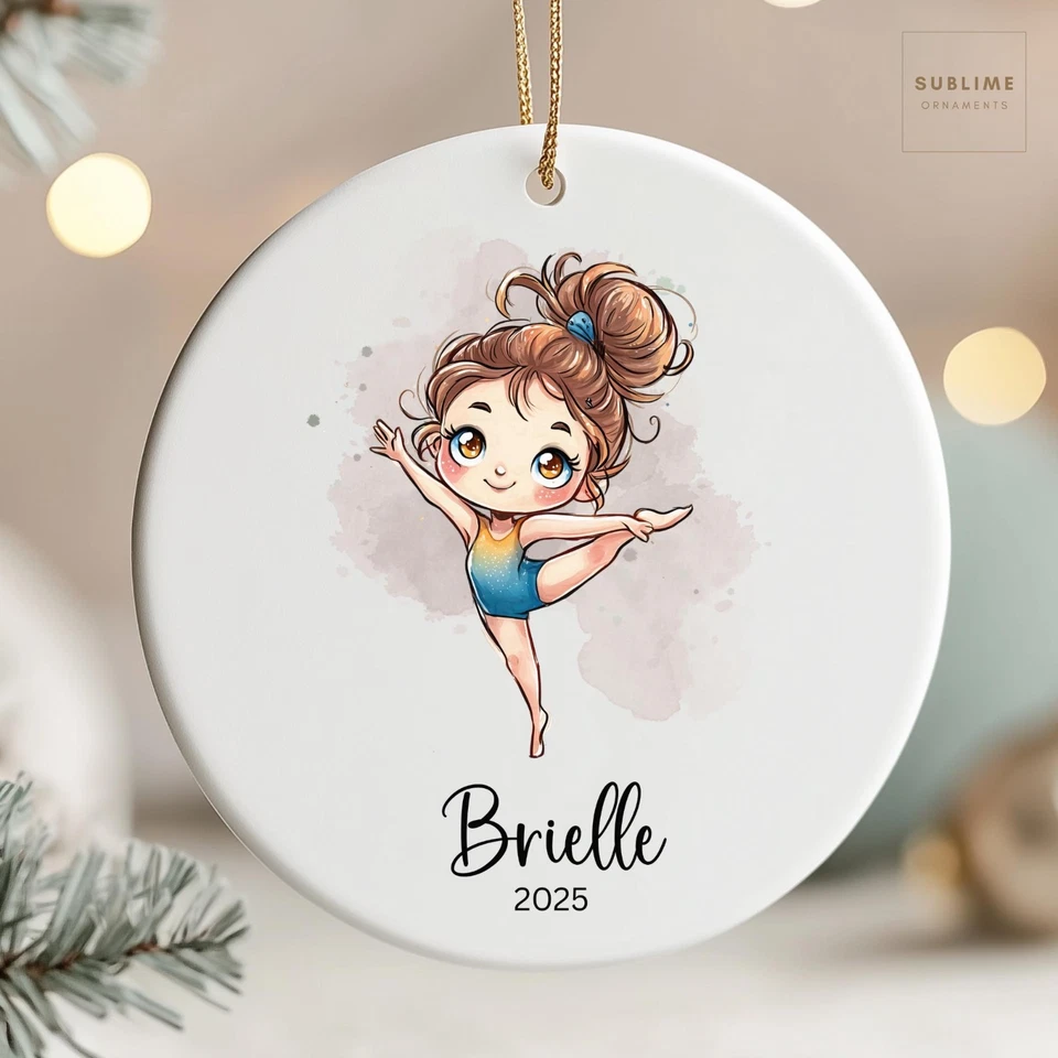 Ornamento personalizado de ginasta para meninas | Decoração de lembrança de equipe de ginástica - Imagem 2 de 4