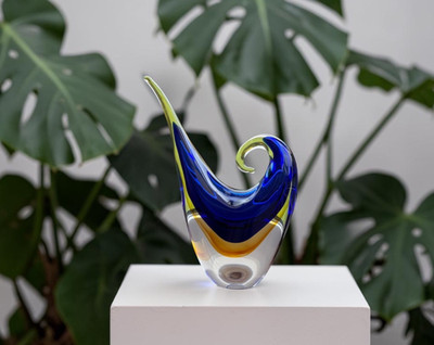 Selten! 4,5 kg 20. Jahrhundert Murano Freiform Untergetauchte Kunst Glas Skulptur 34 cm