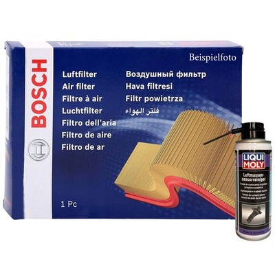 BOSCH Luftfilter + Luft­mas­sen­sen­sor­re­iniger für HONDA CIVIC 1.6 09.16-
