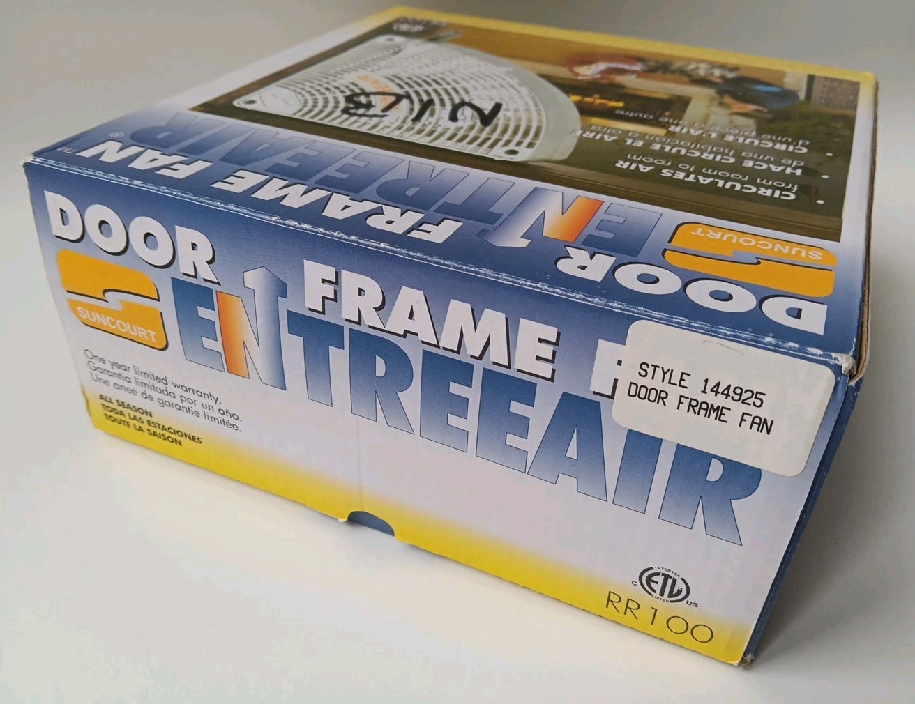 Entreeair Fans Suncourt Entreeair RR100 Door Frame Fan Corner Air Circulator Tested ...