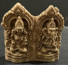 VINTAGE GODDESS LAXMI JI LORD GANESH JI STATUE 2" 2" HINDU GODS INDIA