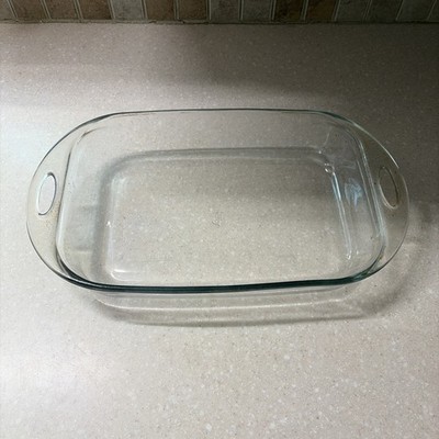 Vintage Anchor Hocking - Clear Glass Dish 3 QT 9x13 Inch Baking Casserole E3
