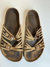 Birkenstock Granada Brown Synthetic Sandals Sz 40 L9.5 M7 Double Buckle
