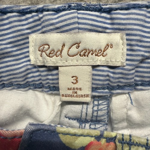 Red Camel Floral Blue Womens 3 Boho Cottagecore Cotton Blend Low Rise Shorts - Picture 2 of 8
