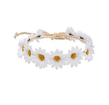 Boho Boho Sunflower Crown Hippies Daisy Hair Wreath Bridal White