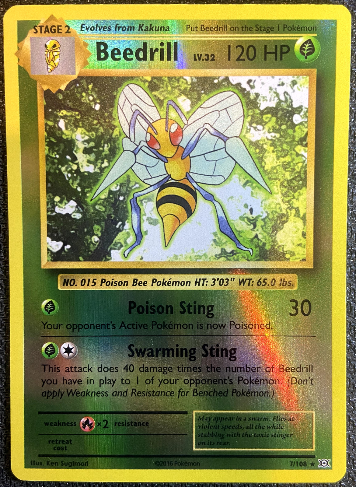Beedrill 7/108 XY Evolutions Pokemon English Reverse Holo 2016