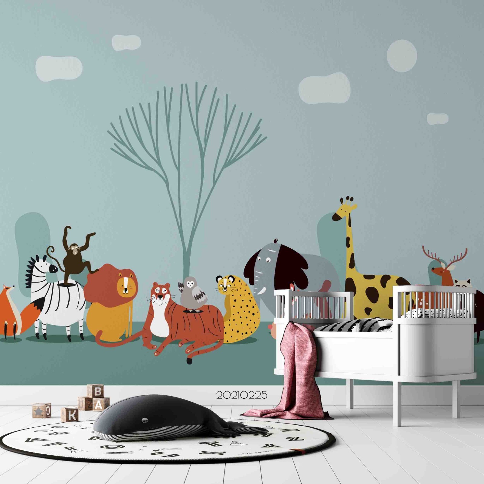 3D Animals Cartoon Illustration Wall Murals Wallpaper Murals Wall Sticker