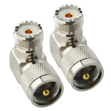 UHF Connector Right Angle Coax Connector UHF Male Plug PL259 to UHF Female Ja...