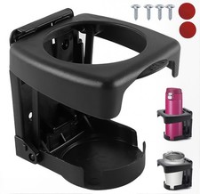 1pc Universal Folding Car Cup Holder Portable Beverage Mount Bracket Black