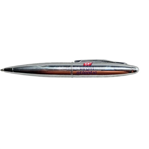 Virgin Atlantic Airways Silver Chrome Torpedo Ballpoint Pen Airline Memorabilia