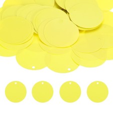 100Pcs 5cm/1.9" Round Plastic Tags Waterproof Identification Price Tags, Yellow