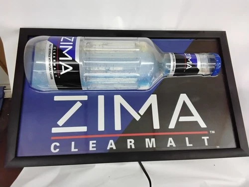 Vintage 1993 Zima Clearmalt Beverage Lighted Advertising Beer Bar Sign