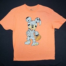 Disney Mickey Mouse T-Shirt Halloween Mummy Trick Or Treat Orange