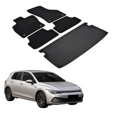 Kofferraumwanne Fußmatten Set Für VW Golf 8 Ab 2021 Obere Ladefläche