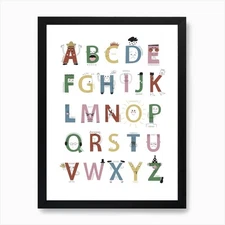 A To Z Of Emotions Print Muted Colo Framed Wall Art Poster Canvas Print Picture
