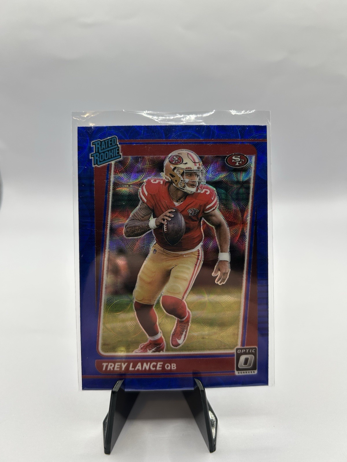 2021 Panini Donruss Optic - Rated Rookie Trey Lance #203 Blue Scope Prizm (RC)