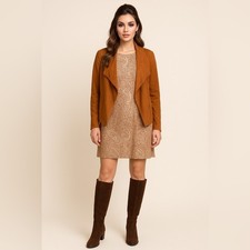 Tommy Hilfiger Shift Dress Brown Cream Paisley Print Fall Transitional - Size 16