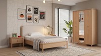 Braunes GemüTliches Jugendzimmer Bett Kleiderschrank Nachttische Schlafzimmer