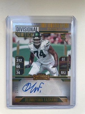 2024 Panini Contenders Olumuyiwa Fashanu Divisional Ticket RC AUTO /99 Jets