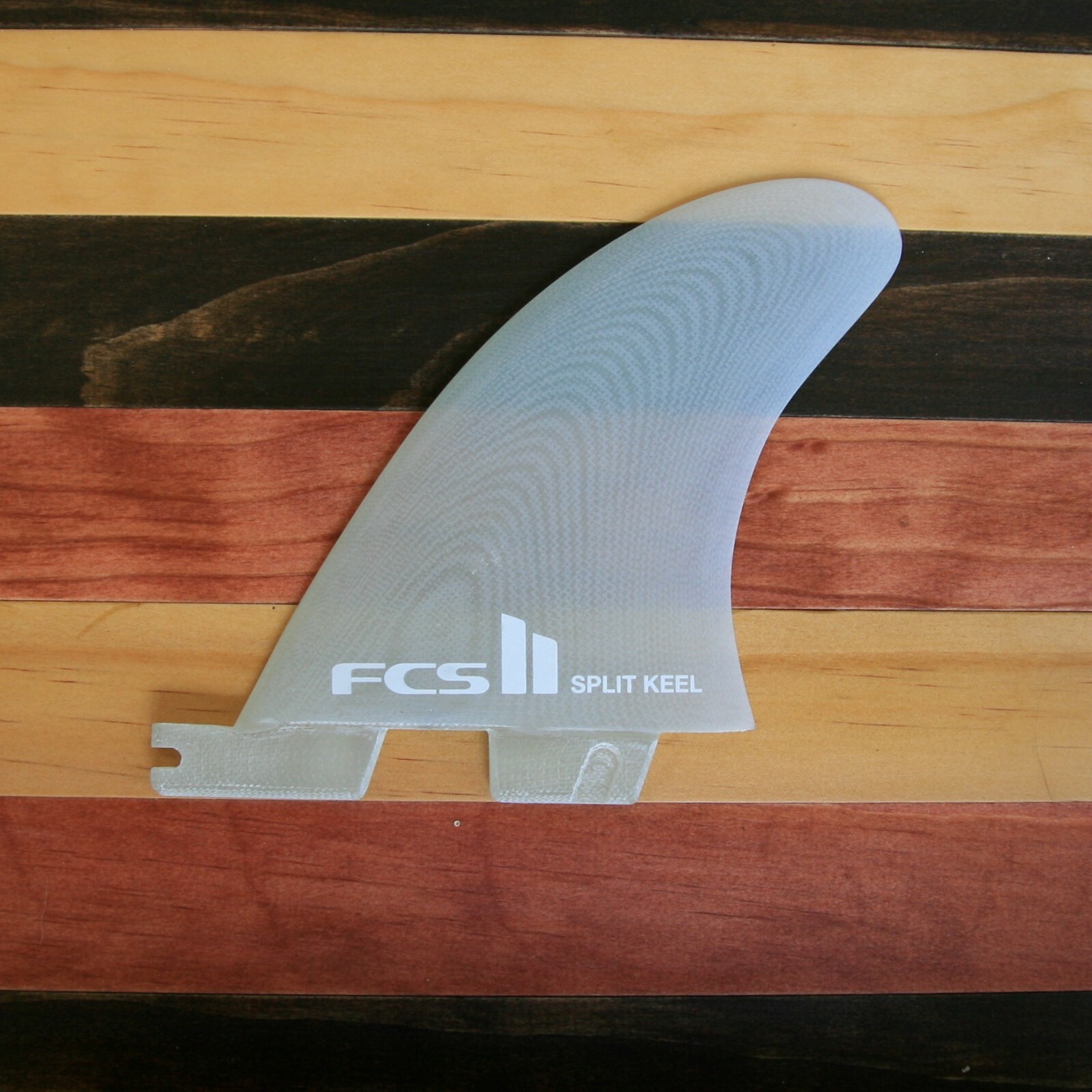 NEW FCS II Split Keel Quad Fin Set - Medium Clear