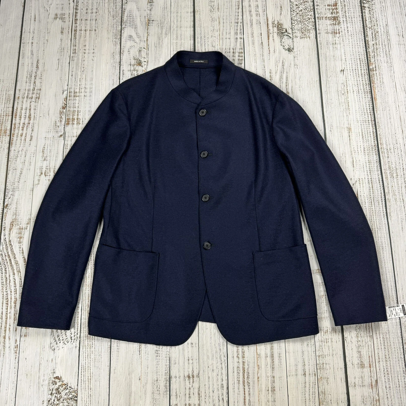 Giorgio Armani — $1695 NWT GIORGIO ARMANI JACKET BLOUSON ITALY NAVY WOOL UNSTRUCTURED 44 US