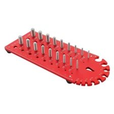 New Portable 3/32 to 1/2 inch 18 Nut and Bolt Thread Checker With Red Drill Bit