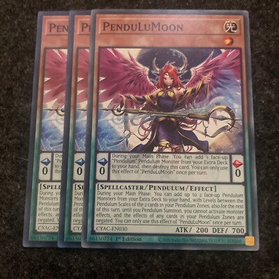 Yugioh! 3x PenduLuMoon CYAC-EN030 Common 1st Ed NM