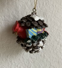 Christmas Woodland Pinecone Ornament Red Birds