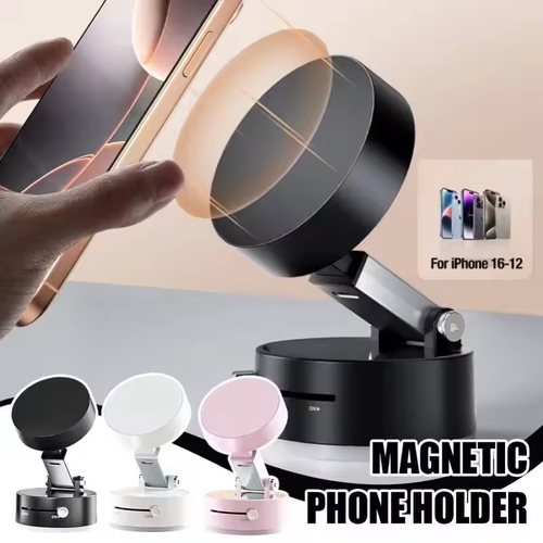 360 Vacuum Strong Magnetic Phone Holder Suction Cup Car Stand Foldable Car Mount - Picture 2 of 16