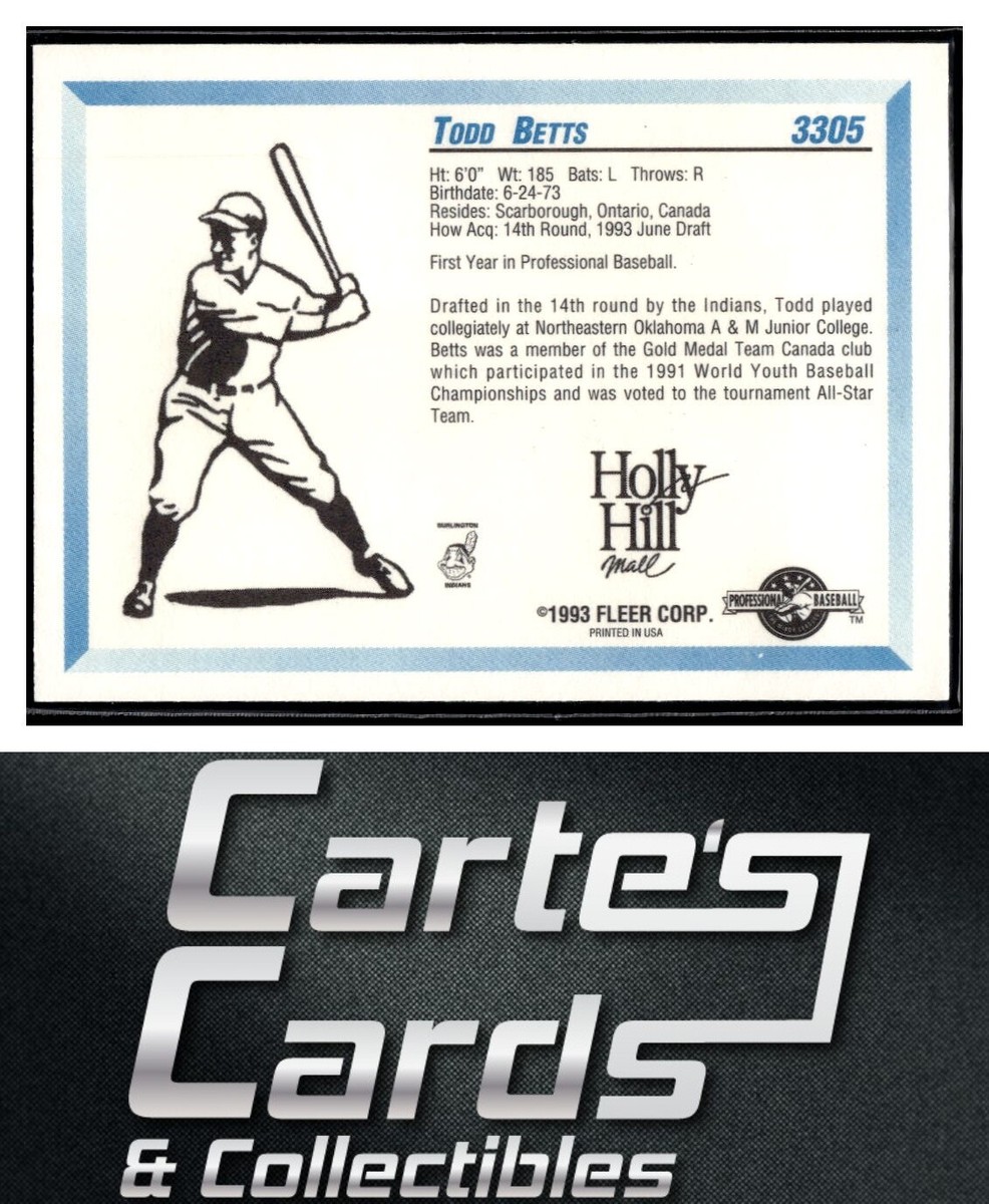 Todd Betts 1993 Fleer ProCards #3305 Burlington Indians | eBay