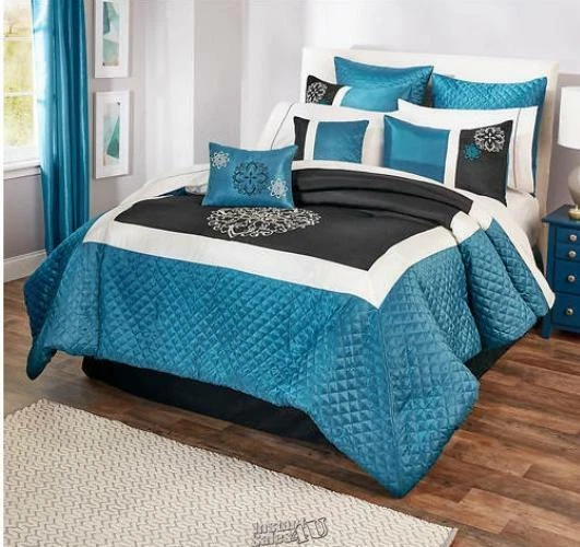 Hotel Collection 12 Piece Bed In A Bag Bayport Blue Queen 60