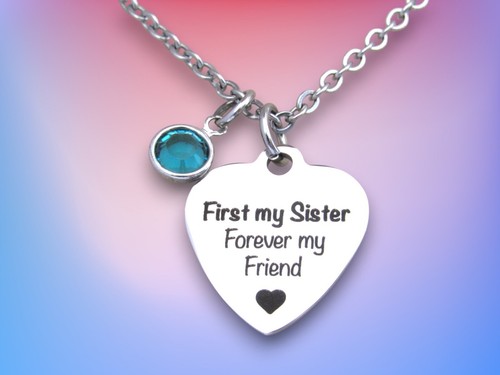 First My Sister, Forever My Friend Necklace, Gift for Sister, Sister Birthday - Picture 6 of 6