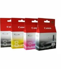 Set of 4 New Genuine Factory Sealed Canon 5 8 Inkjet Cartridges NO CYN