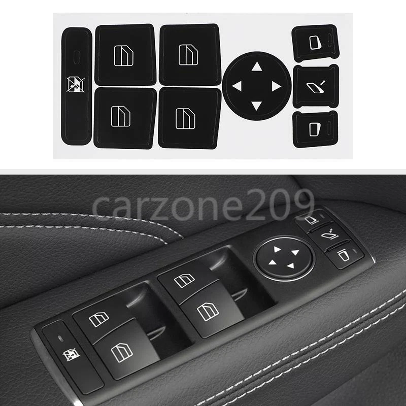 Button Repair Kit Window Switch Sticker For Mercedes Benz ML350 A B E350 2010-14 - Image 3 of 4