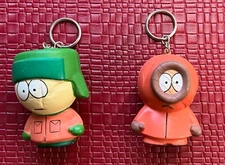 1998 SOUTH PARK Kyle & Cartman Key chains Comedy Central (Lot of 2)