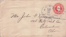 USS Delaware 1920 Naval Cover 2c Red Stationery to Columbus Ohio CV04