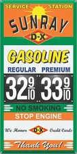 DX SUNRAY GAS STATION PRICE PER GALLON OLD PUMP SIGN REMAKE ALUMINUM SIZE OPTION