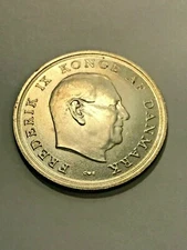 1967 Denmark 10 Kroner Silver Unc++ #20687
