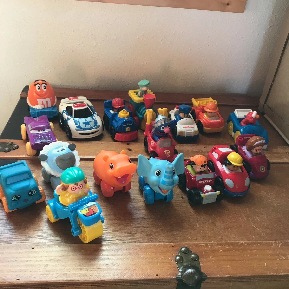 Lot of Playskool Rubber Animals on Wheels Fisher Little Price Race
