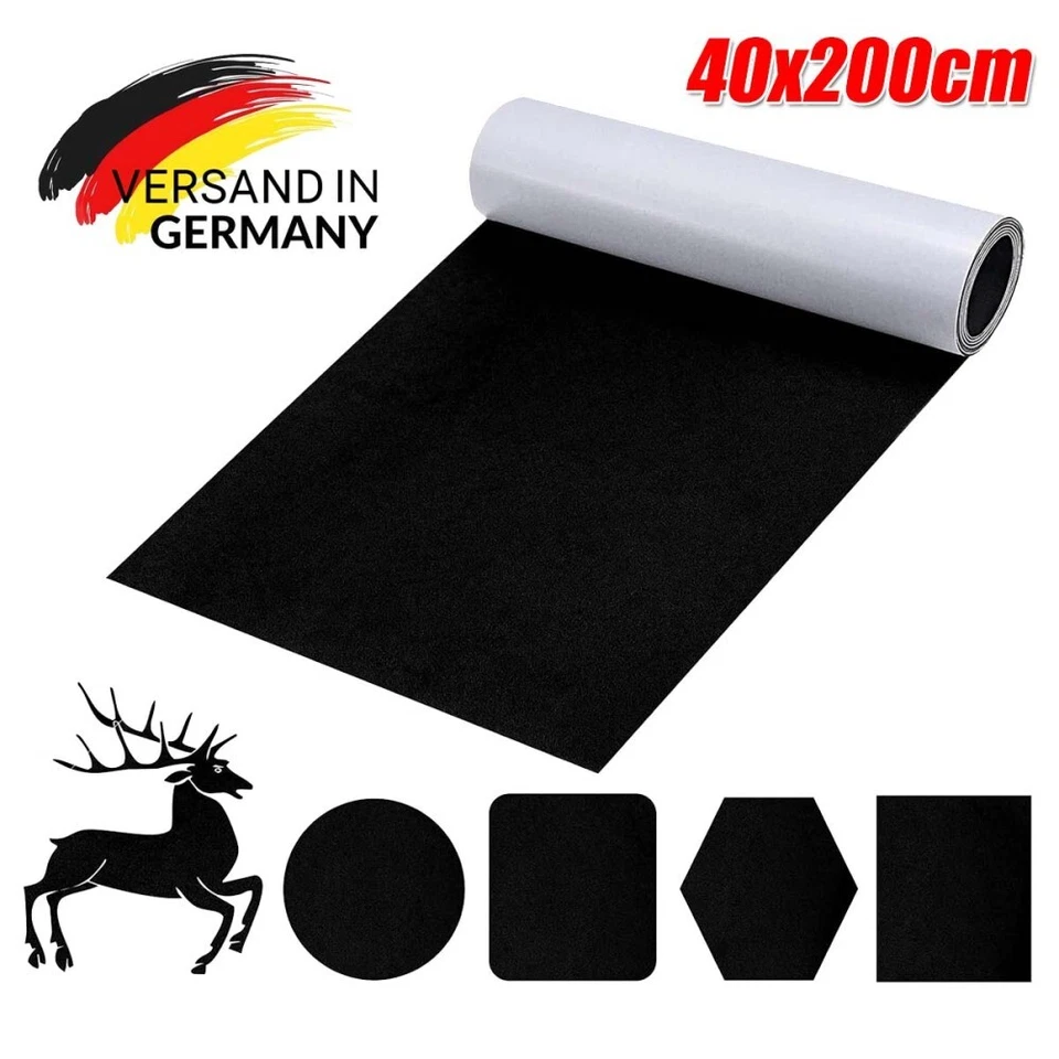 Selbstklebend Filzstoff Nadelfilz Superflex Bespannstoff aus Filz 200cm Schwarz - Bild 3 von 4
