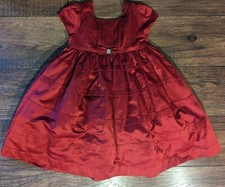 Gymboree Girls Size 5T Solid Red Dress w/ Pleating Holiday Traditions Christmas
