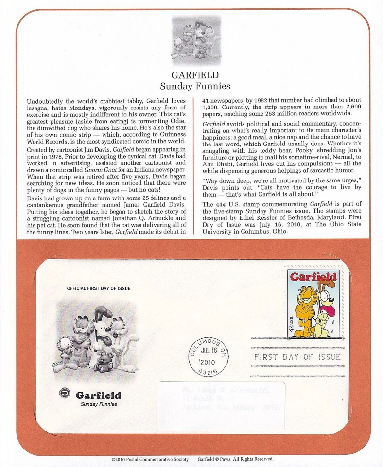 2010 Sunday Funnies Comics Sc 4467-4471 FDCs, 5 PCS Cachet full info pages 4471a - Image 4 of 4